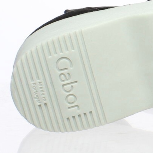 Gabor Samtchevreau Black T-Strap Wedge Flat Sandal - Picture 5 of 11